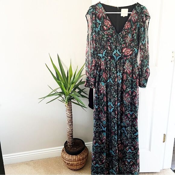 ModCloth Floral Metallic Maxi Dress - Picture 2 of 9